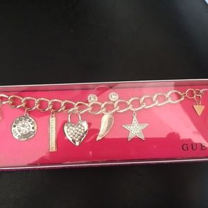 Guess Charm Bracelet + Earrings Pave Star, Heart+